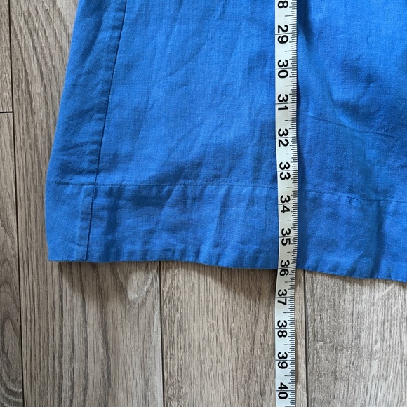 Farm Rio One Shoulder Cutout Blue Linen Maxi Dress Womens XS Coastal Boho - Picture 9 of 16